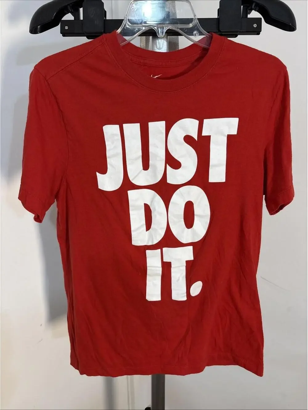 Nike The Nike Tee Mens T Shirt Small Red Just Do It Spellout Short Sleeve